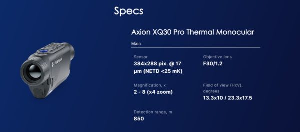 Axion XQ30 pro Product specs